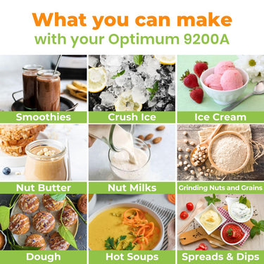 froothie best high speed blender optimum 9200A award winner powerful 2611 watts, crush ice, smoothies, nut butter, nut milks, soups, spreads